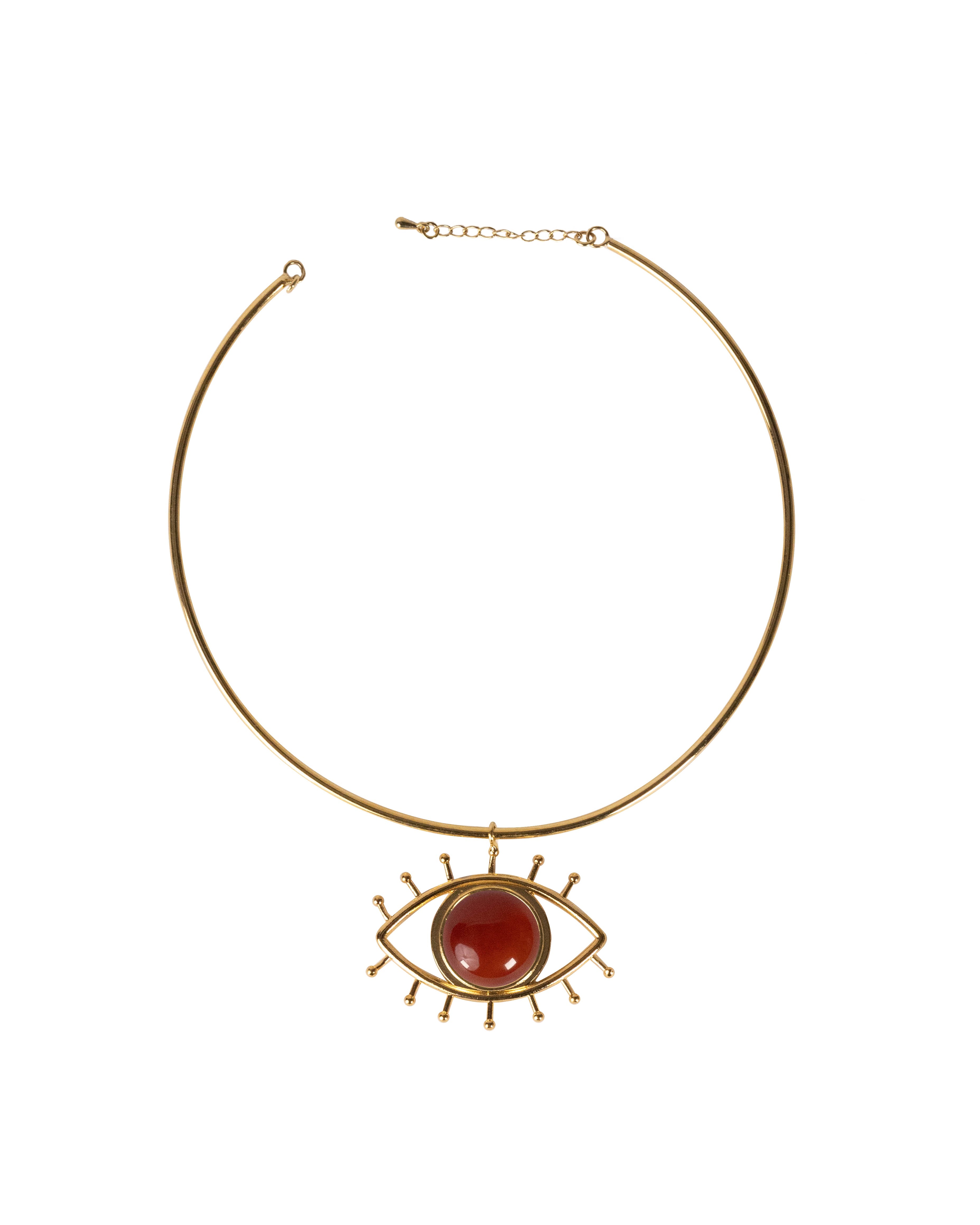 Collar tercer ojo baño de oro: protección, elegancia y energía en una joya única
