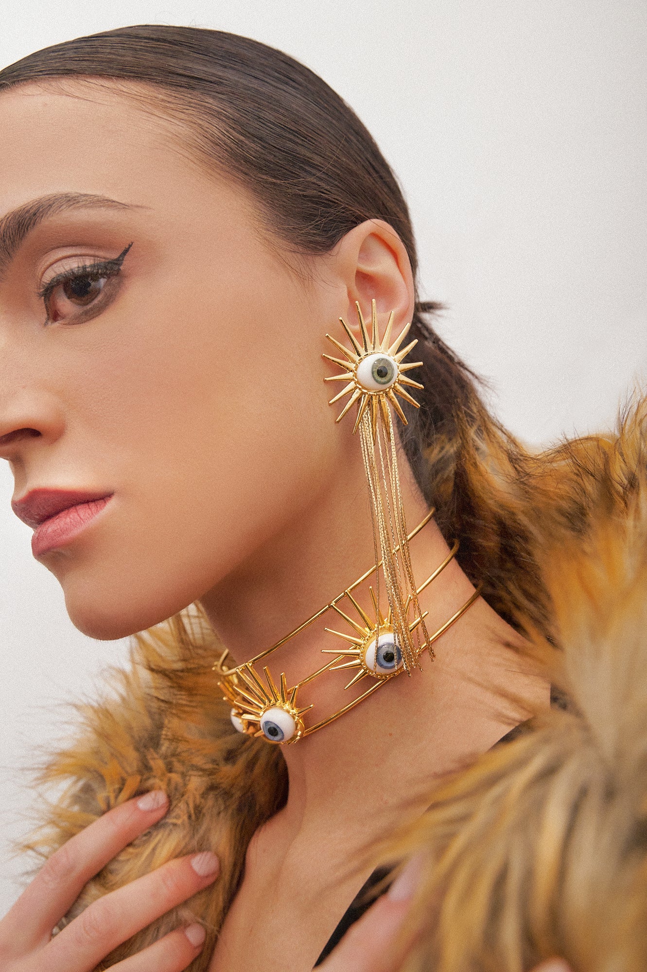 Guardian spikes waterfall earrings