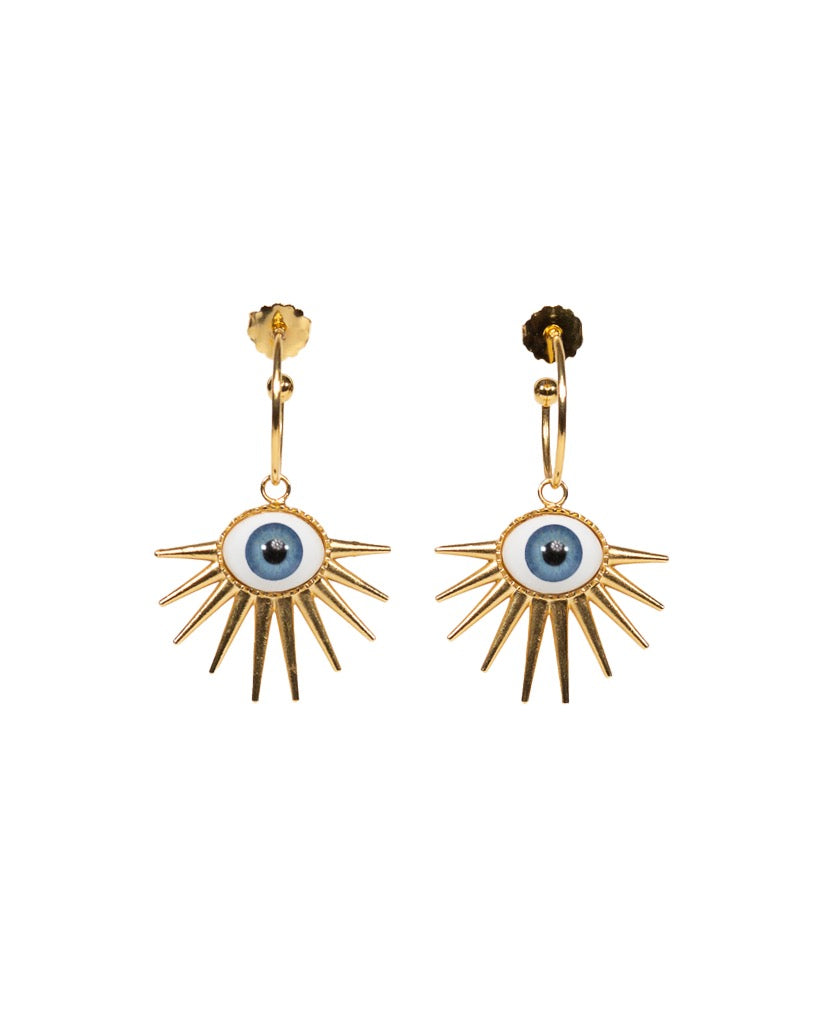 Guardian Eye Spikes Hoop Earrings