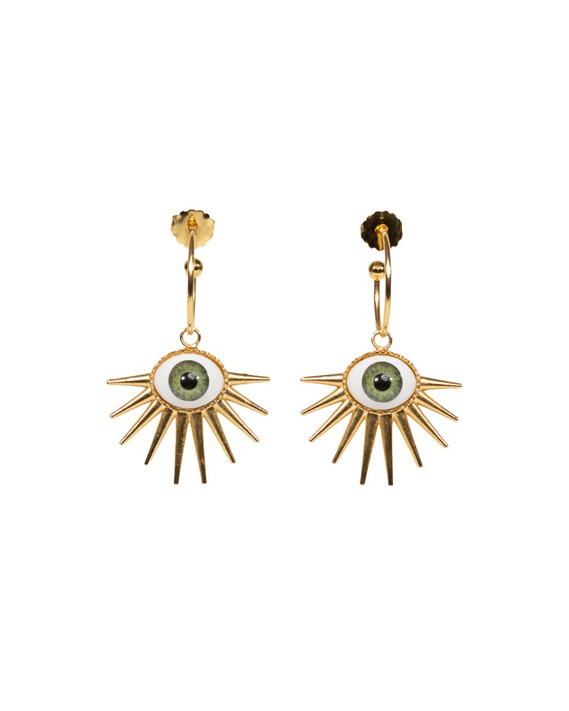 Guardian Eye Spikes Hoop Earrings
