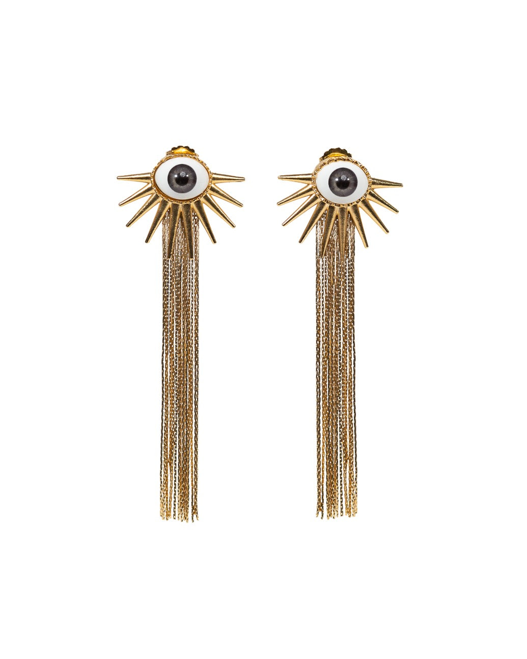 Guardian spikes chain earrings
