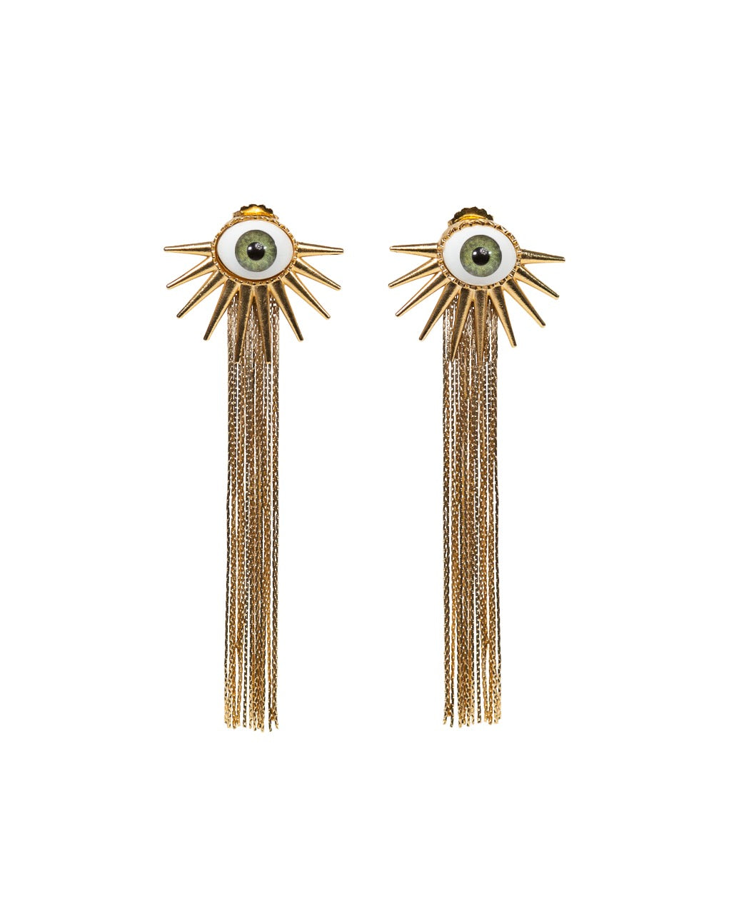 Guardian spikes chain earrings
