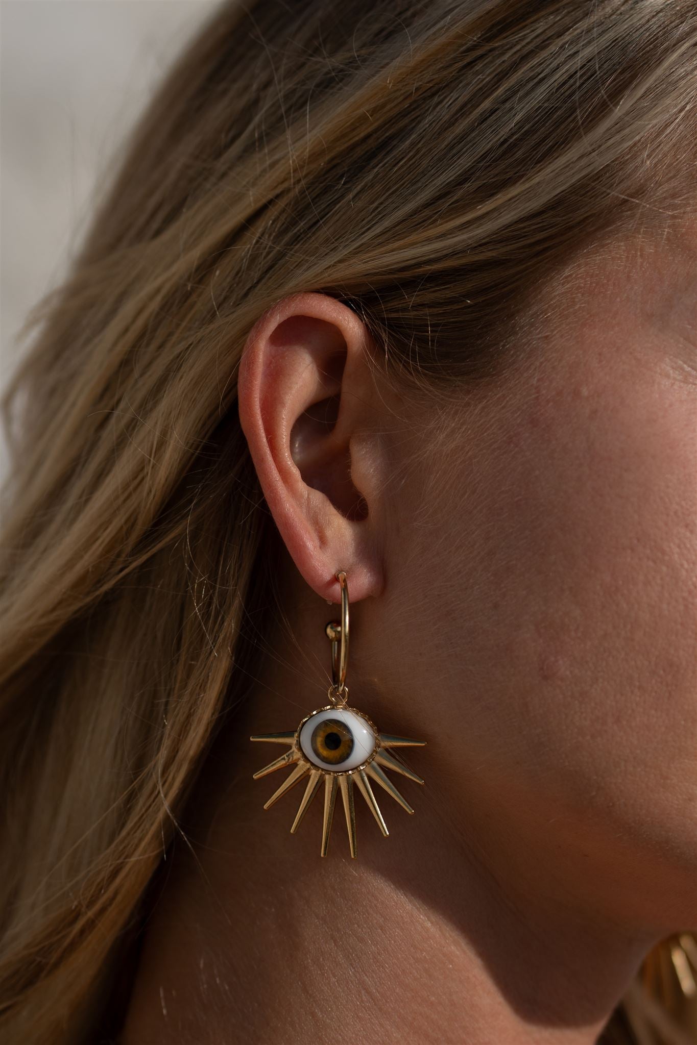 Guardian Eye Spikes Hoop Earrings