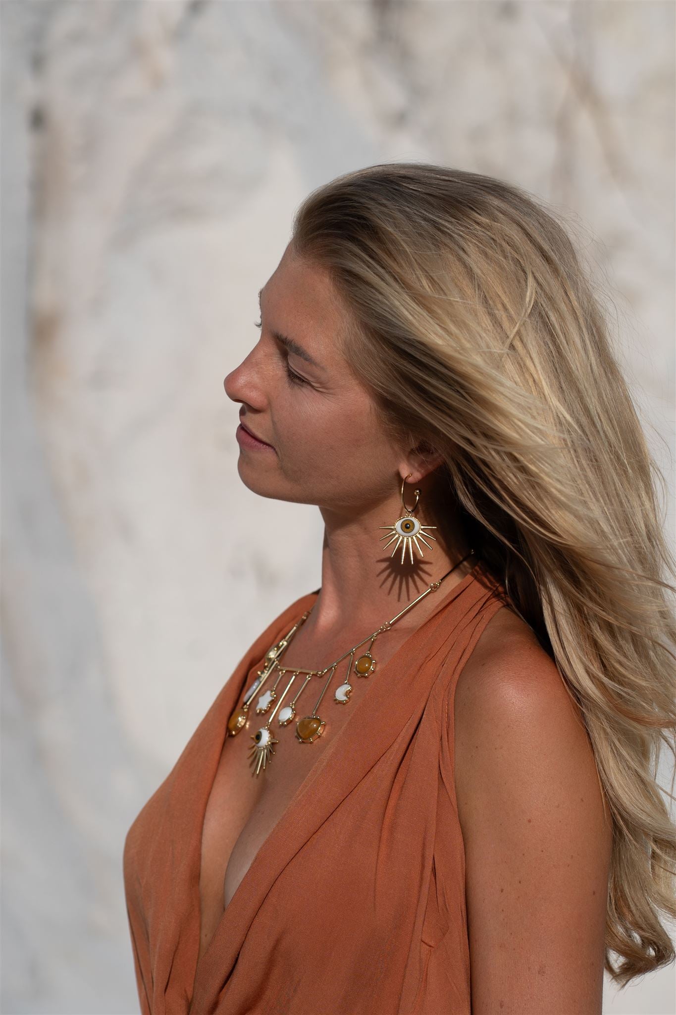 Guardian Eye Spikes Hoop Earrings