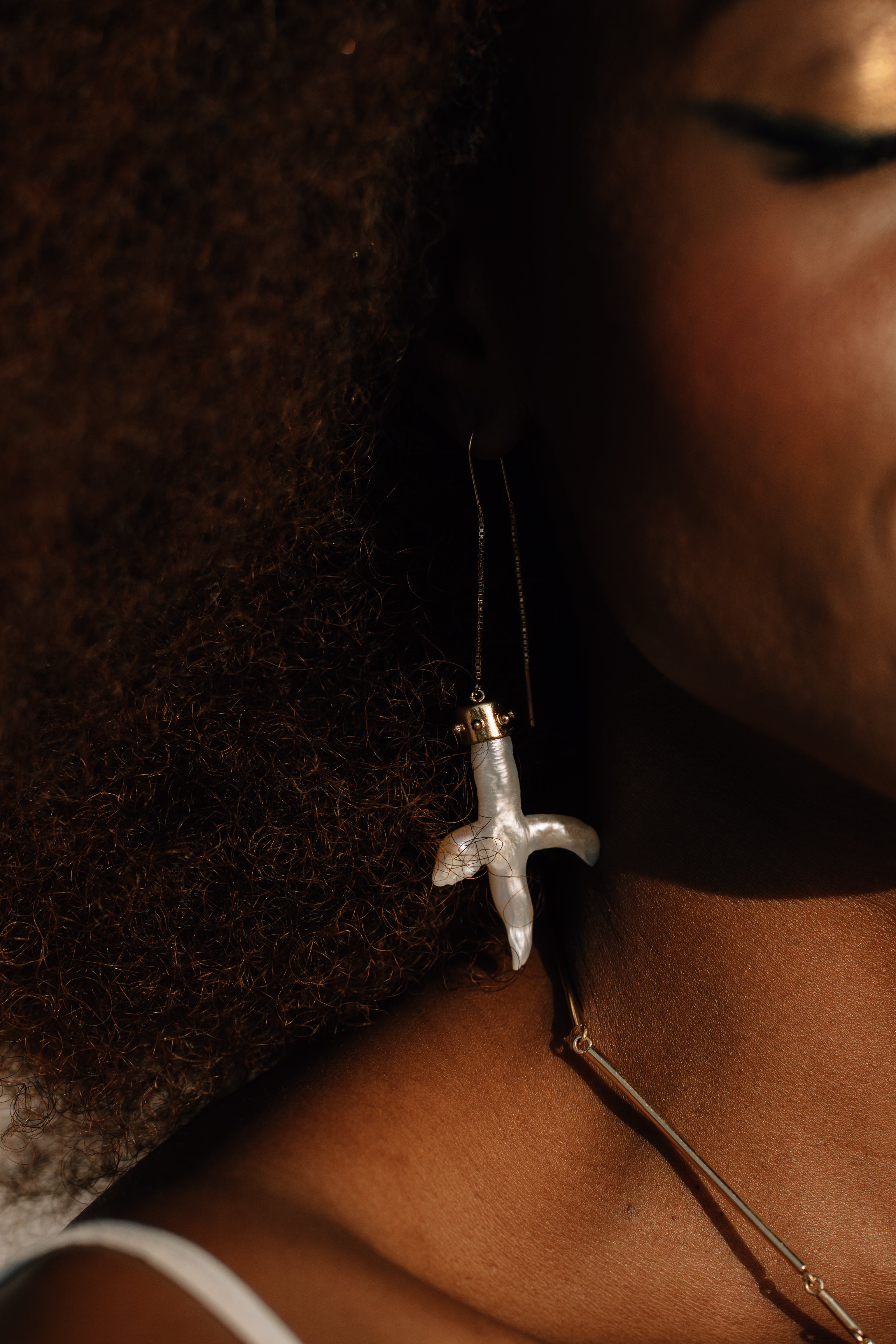 Freshwater Pearl Cross Earrings
