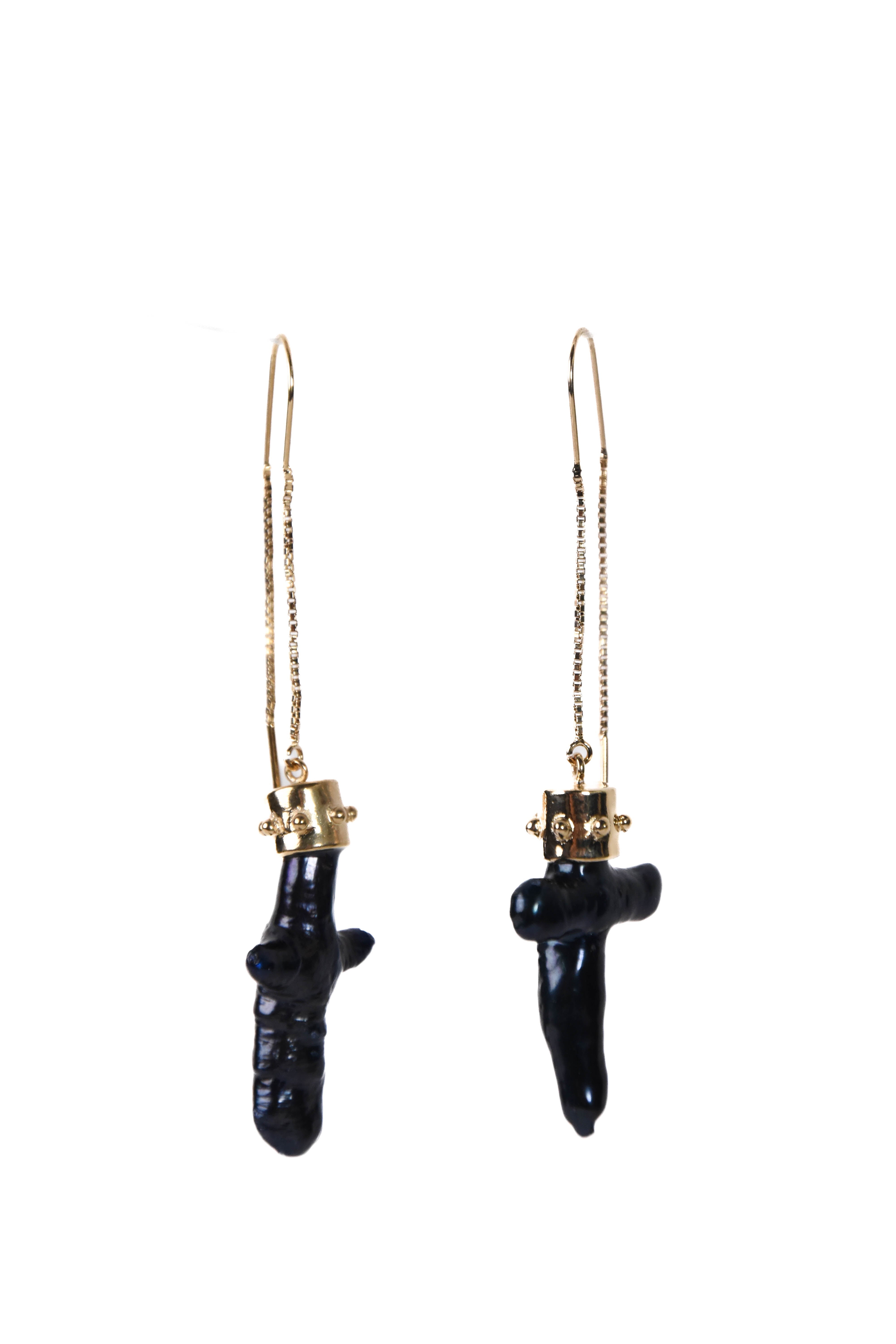 Freshwater Pearl Cross Earrings